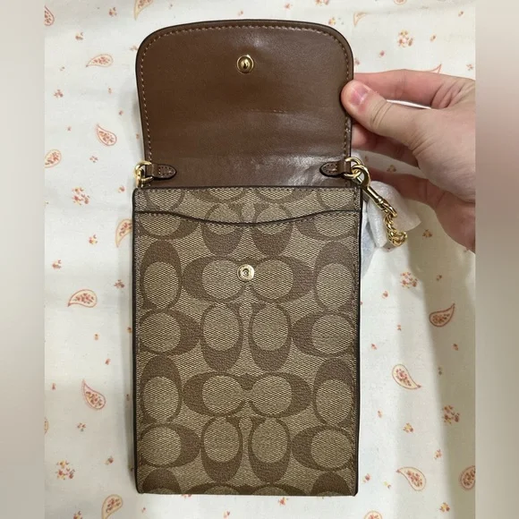Coach Rachel Phone Crossbody in Signature Canvas Khaki|NEW W/O TAGS|Never Worn - Picture 5 of 10